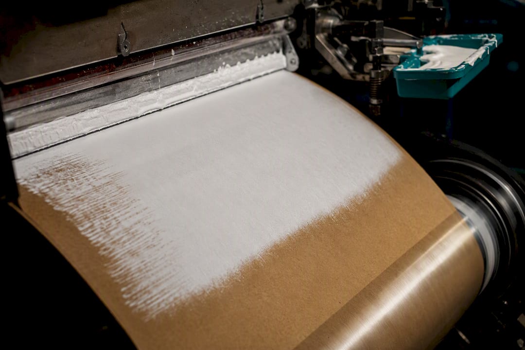 White ink printed on kraft paper
