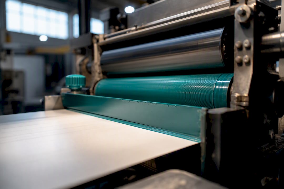 Flexographic press applying water-based ink