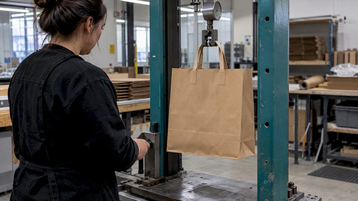Paper bag handles under a load test