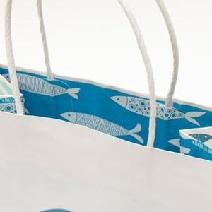 Close-up of custom printing inside a turn top bag
