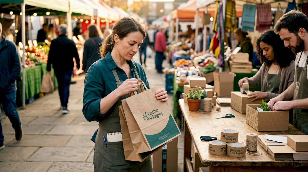 Operations manager reviewing fast packaging in retail