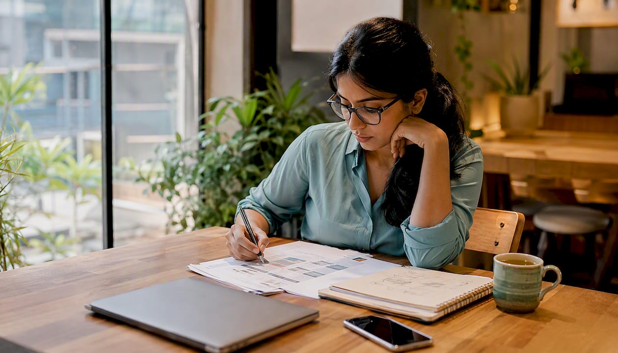Professional woman reviewing AI prompt management platforms