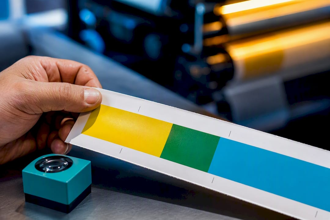 Overlapping flexographic inks on printed substrate