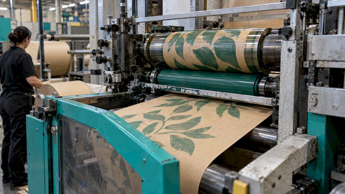 Flexographic press printing kraft paper